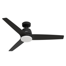 Hunter 53546 - Hunter 52 inch Malden Matte Black Ceiling Fan with LED Light Kit and Handheld Remote