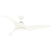 Hunter 53512 - Hunter 60 inch Arwen ENERGY STAR® Matte White Damp Rated Ceiling Fan with LED Light Kit