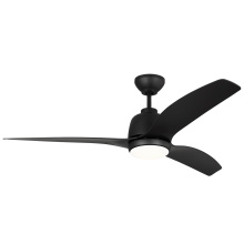 Visual Comfort & Co. Fan Collection 3AVLCR54MBKD - Avila 54" Dimmable Integrated LED Indoor/Outdoor Coastal Black Ceiling Fan with Light Kit