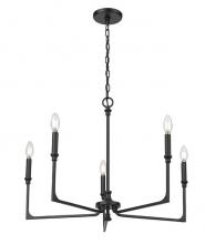 Millennium 25305-MB - Azara 28" Wide 5-Light Chandelier - Matte Black