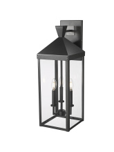 Millennium 22903-PBK - Yates 26" High 3-Light Outdoor Wall Sconce - Painted Black