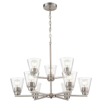 Millennium 64109-BN - Strayhan 28.5" 9-Light Chandelier - Brushed Nickel