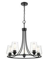 Millennium 9725-MB - Ashford 5-Light Chandelier Ceiling - Matte Black