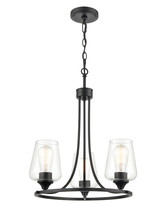 Millennium 9723-MB - Ashford 3-Light Chandelier Ceiling - Matte Black
