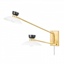 Mitzi by Hudson Valley Lighting HL481202-AGB - Whitley Plug-In Sconce