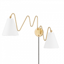 Mitzi by Hudson Valley Lighting HL699102-AGB - Onda Plug-In Sconce