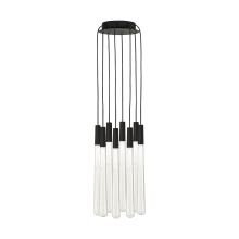Visual Comfort & Co. Modern Collection 700TRSPPYLC8RB-LED930 - Sean Lavin Pylon 8-light dimmable LED crystal light chandelier with nightshade black finish