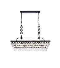 Elegant 1219G40BK - Nordic 40 inch rectangle pendant in black