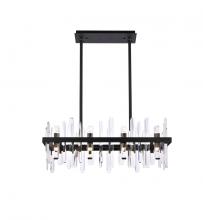 Elegant 2200G30BK - Serena 30 inch crystal rectangle chandelier in black