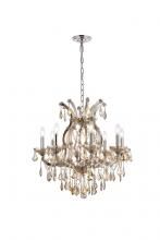 Elegant 2800D26GT-GT/RC - Maria Theresa 9 light Golden Teak Chandelier Golden Teak (Smoky) Royal Cut Crystal