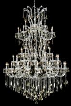 Elegant 2801G54C-GT/RC - Maria Theresa 61 Light Chrome Chandelier Golden Teak (Smoky) Royal Cut Crystal