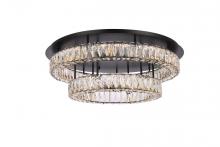Elegant 3503F30L2BK - Monroe 30 inch LED double flush mount in black