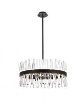 Elegant 6200D25BK - Serephina 25 inch crystal round pendant light in black