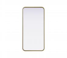 Elegant MR8A1836BRA - R Corner Mirror 18"x36"x2" Brass