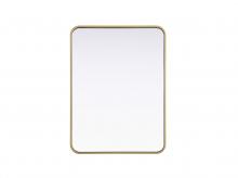 Elegant MR8A2432BRA - R Corner Mirror 24"x32"x2" Brass