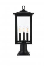 Elegant OD325P22BK - Outdoor Pole Light L9" W9" H22" L3 Black