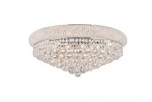 Elegant V1800F24C/RC - Primo 12 light Chrome Flush Mount Clear Royal Cut Crystal