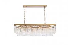 Elegant 1202D50SG/RC - Sydney 50 inch rectangle crystal chandelier in satin gold