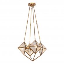 Alora Lighting CH332421VBCR - Cairo 21-in Ribbed Glass/Vintage Brass 4 Lights Chandeliers