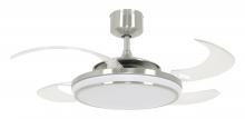 Beacon Lighting America 21103601 - EVO1 48" Brushed Chrome Retractable Blade Fan w/Color Adjustable LED (Remote Included)