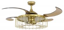 Beacon Lighting America 51104101 - Sheridan 48" Gold Retractable Blade Ceiling Fan & Light (Remote Included)
