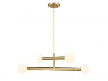 Savoy House Meridian M100133NB - 4-Light Chandelier in Natural Brass