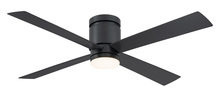 Fanimation FPS8553BL - Kwartet 52 inch Indoor/Outdoor Ceiling Fan with LED CCT Select Light Kit - Black with Black blades